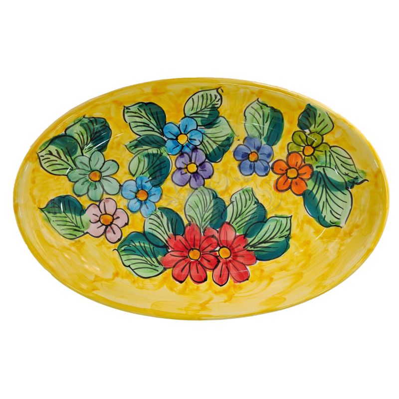 Oval serving dish or bowl. Floral line. Vietri...