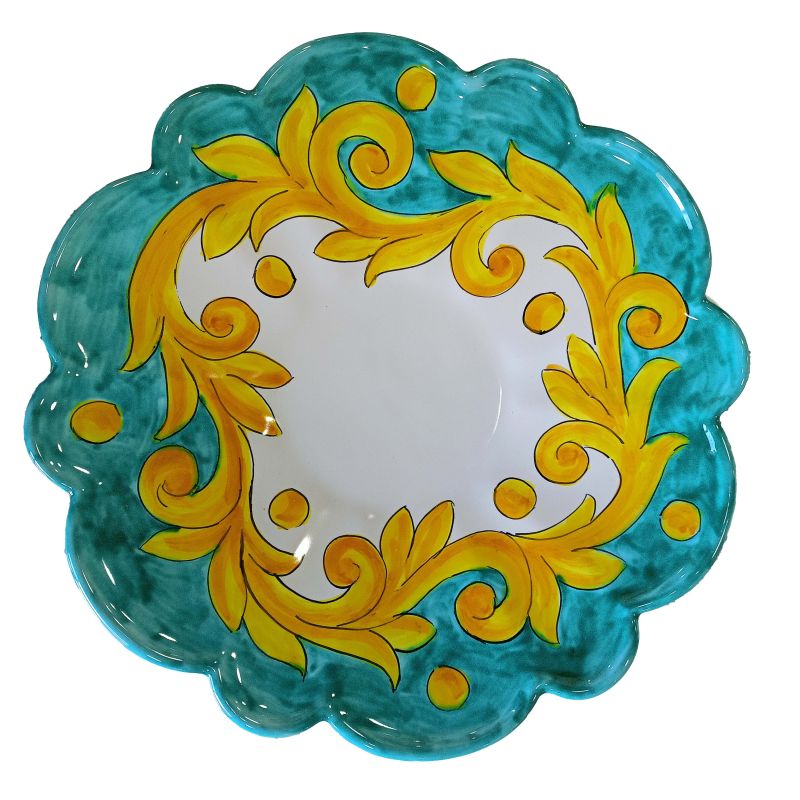 Bowl wave border baroque line. handpainted...