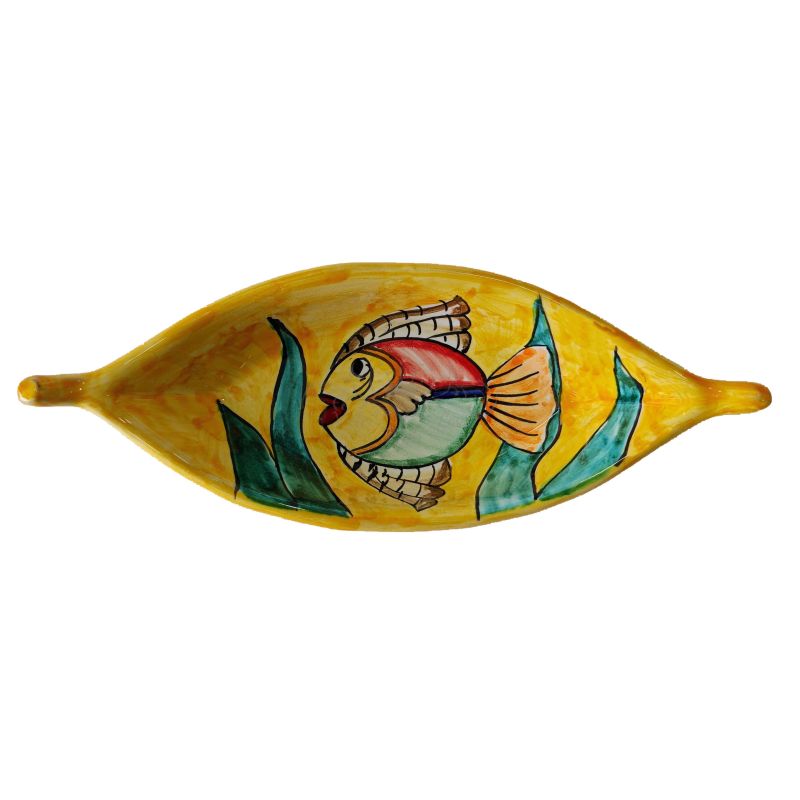 Boat Shape Plate. fishes line. Hand-painted...