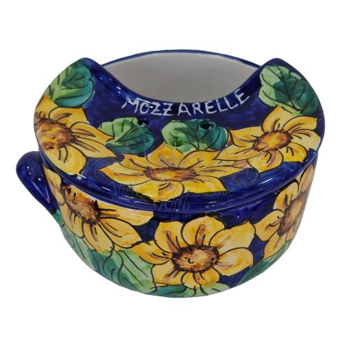 Mozzarella Cheese Pot flower line - handpainted Vietri ceramic