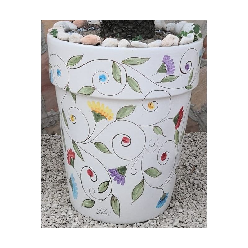 Conical pot for plants white  Background,...