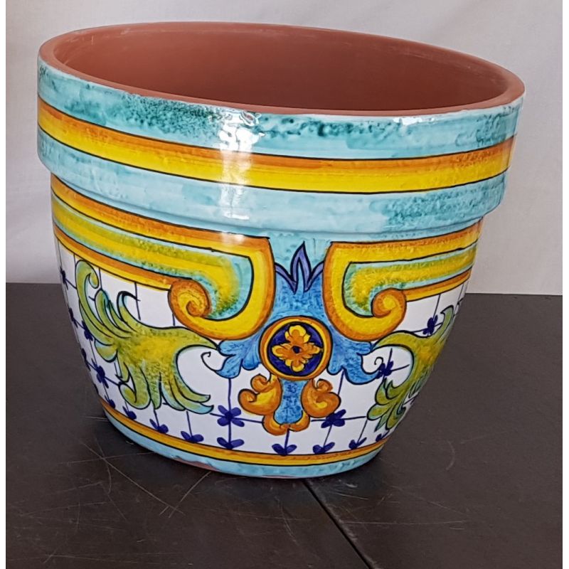 Conical pot for plants colorato. handpainted...