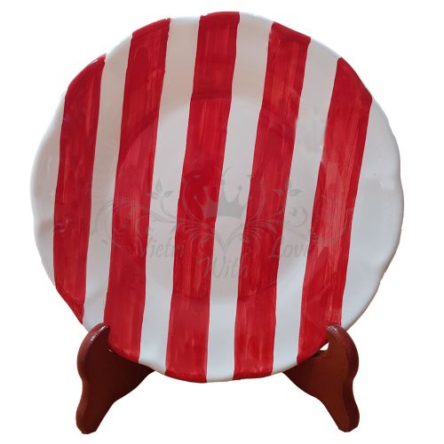 Plate. Stripes Line. Hand-painted Vietri ceramic. Available as soup, dinner, fruit/dessert plate or charger.