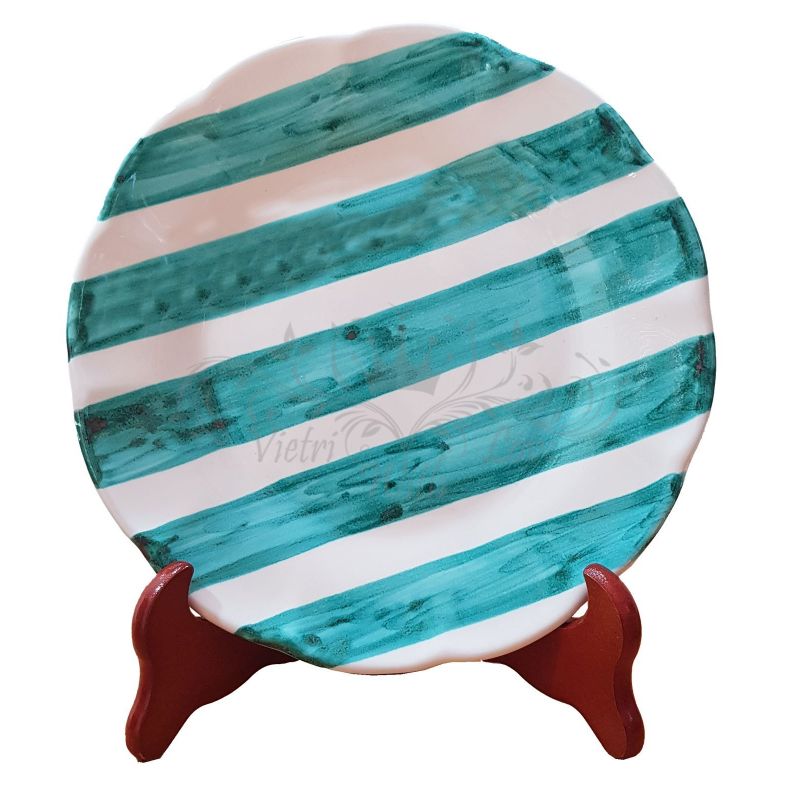 Plate. Stripes Line. Hand-painted Vietri...