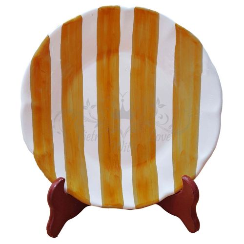 Plate. Stripes Line. Hand-painted Vietri ceramic. Available as soup, dinner, fruit/dessert plate or charger.