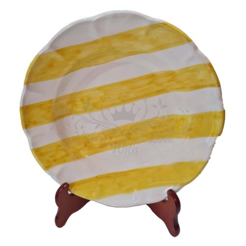 Plate. Stripes Line. Hand-painted Vietri ceramic. Available as soup, dinner, fruit/dessert plate or charger.