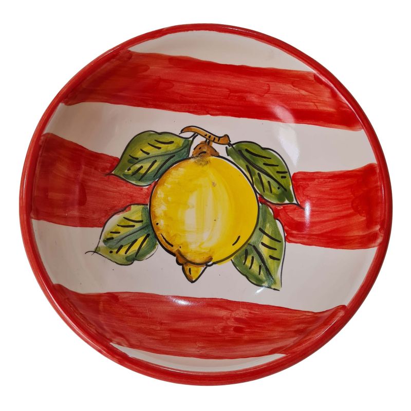 Smooth bowl, soup or salad plate. Stripes line....