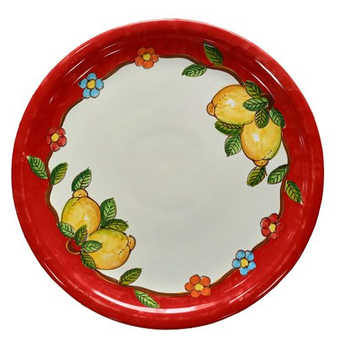 Ligne Restaurants – Assiette à pizza. Ligne Citrons et Fleurs. Céramique de Vietri. Peinte à la main.