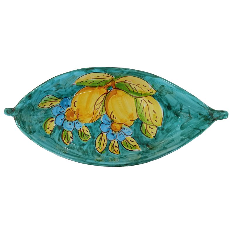 Boat Shape Plate. Lemons and Flowers line....
