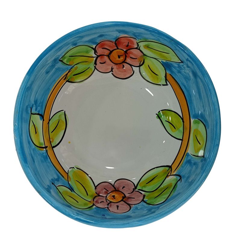 Smooth bowl, soup or salad plate. Flowers line....