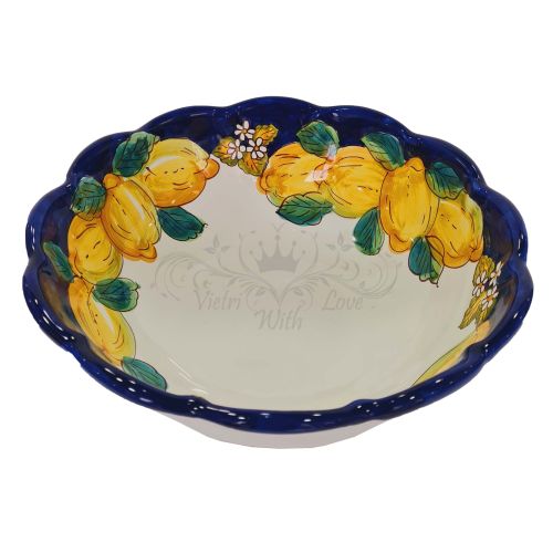 copy of Scalloped bowl Orange blossom and lemon line. Hand painted Vietri ceramic.