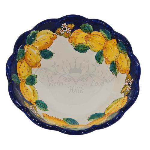 copy of Scalloped bowl Orange blossom and lemon line. Hand painted Vietri ceramic.