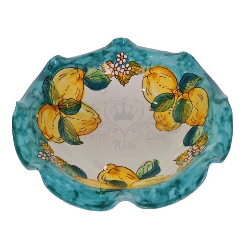 Scalloped bowl Orange blossom and lemon line. Hand... 2