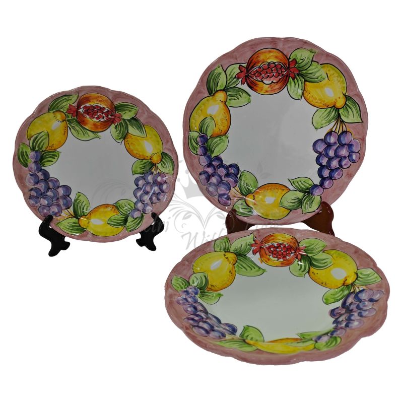 Piatto. linea frutta e limoni. Ceramica di...