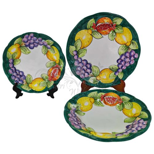 Piatto. linea frutta e limoni. Ceramica di Vietri Dipinto a mano