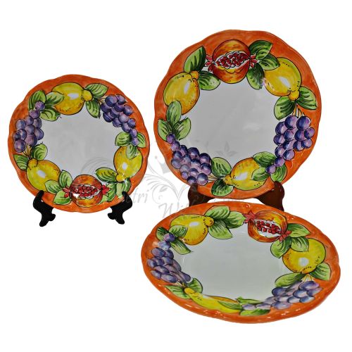 Assiette. Ligne Fruits et Citrons. Céramique de Vietri. Peinte à la main