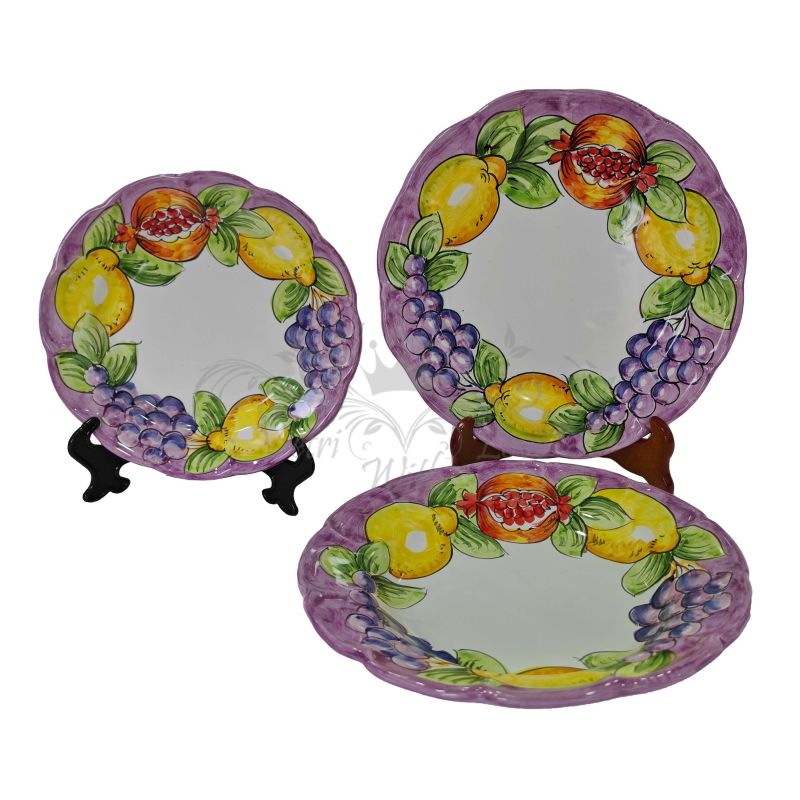 Piatto. linea frutta e limoni. Ceramica di...