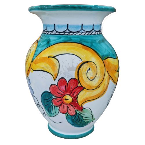 Jarrón de flores Porta flores. en cerámica de Vietri pintada a mano.