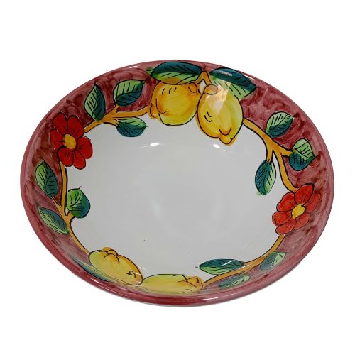 Smooth bowl, soup plate, shallow bowl - Lemons & Flowers line, Vietri ceramic.