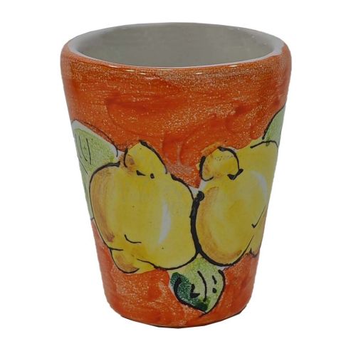 Vaso. Vasito. Limoncello. Línea Limones. Cerámica de Vietri. Pintado a Mano.