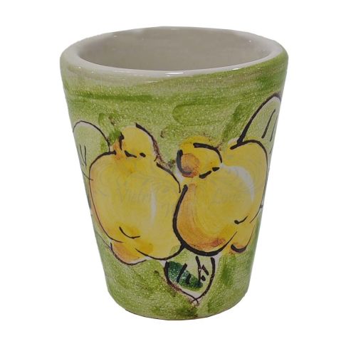 Glass. Shot glass. Limoncello. Lemons Line. Vietri Ceramic. Hand-Painted.