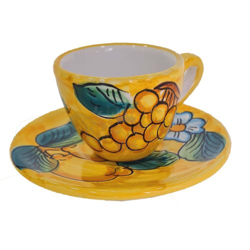 Coffee cup with saucer. Fruit & Lemon Line. Vietri...