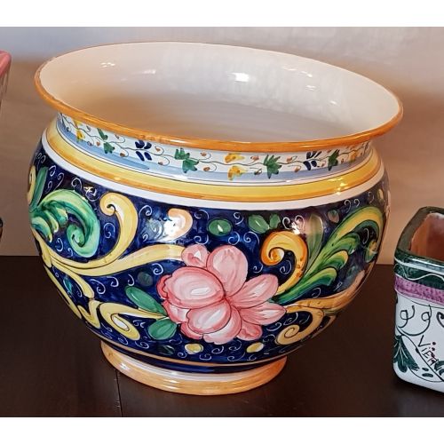 Cachepot Portapianta. Linea Fiori. Ceramica di Vietri....