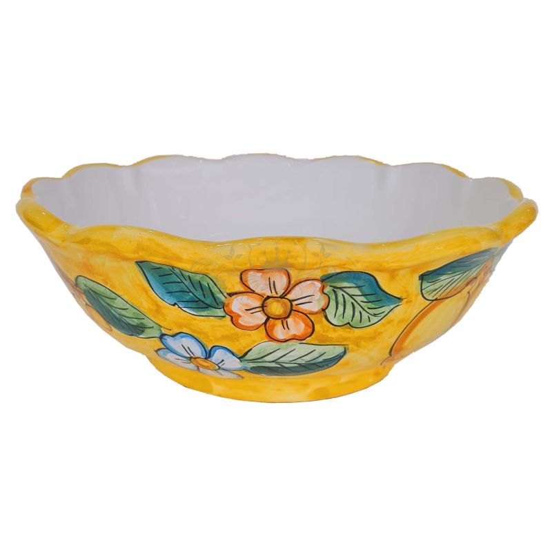 Scalloped bowl Orange Fruit and lemon line....