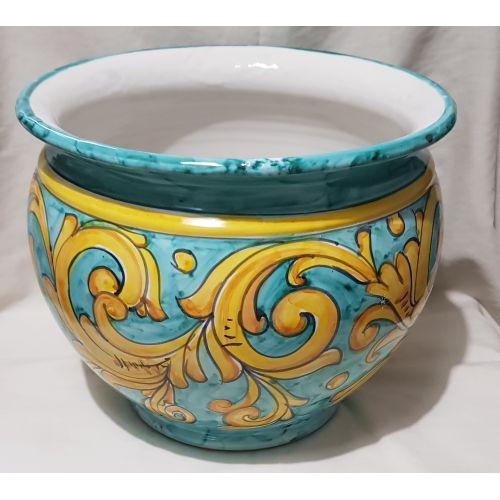 Plant holder Baroque Line copper green. handpainted...