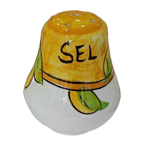 Salt and Black Pepper set two colors. Handpainted Vietri...