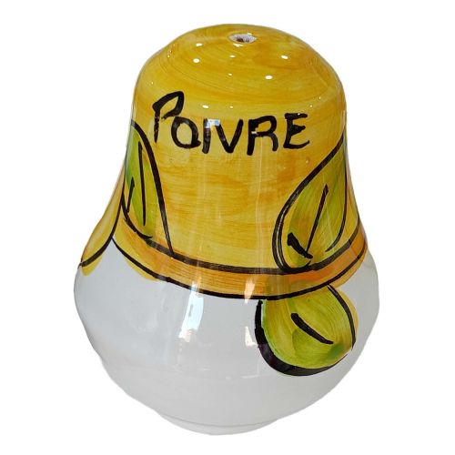 Salt and Black Pepper set two colors. Handpainted Vietri ceramic