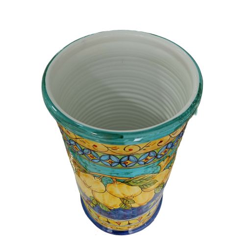 Vaso portaombrelli. Linea Barocco e Limoni. Ceramica di Vietri. Dipinta a mano.