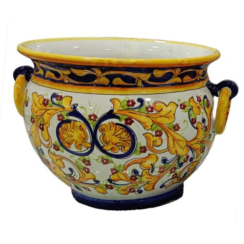 Pflanzenhalter Cachepot. Handbemalte Vietri-Keramik.