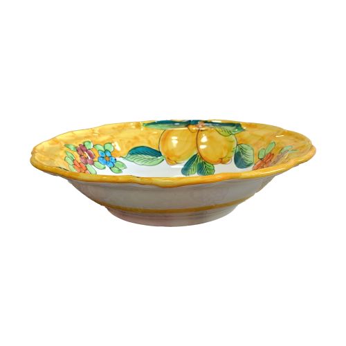 Coppa smerlata Linea Limoni e Fiori. Ceramica di Vietri...
