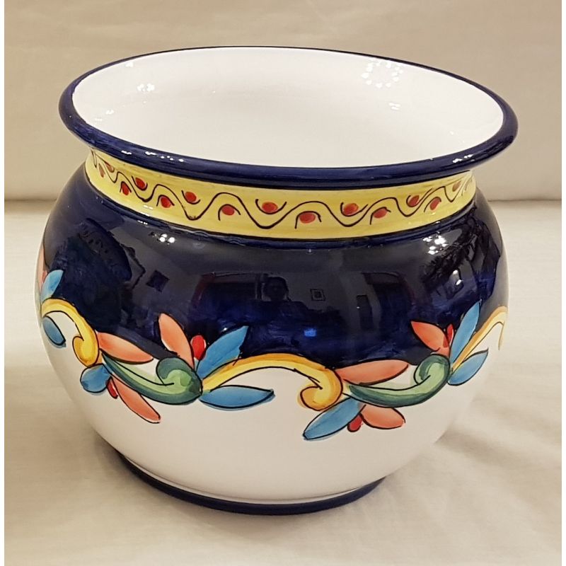 Cachepot Portapianta. Fondo Blu e bianco....