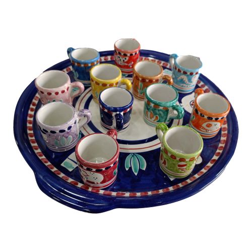 Tray with 12 cups. Little Animals line. Vietri ceramic.... 2