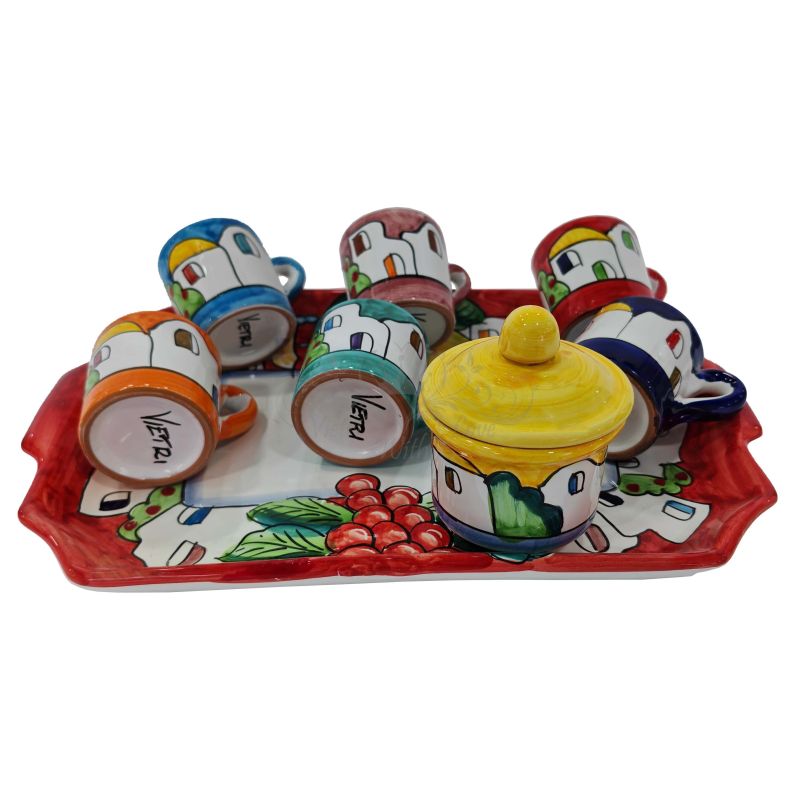 Tablett mit 6 Tassen und Zuckerdose....