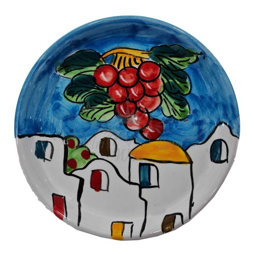 Untersetzer und/oder Flaschenunterlage. “Häuschen von Positano”-Linie. Vietri-Keramik. Handbemalt.