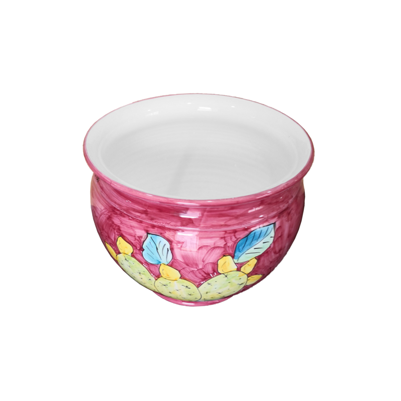 Plant holder red Cactus. handpainted Vietri...