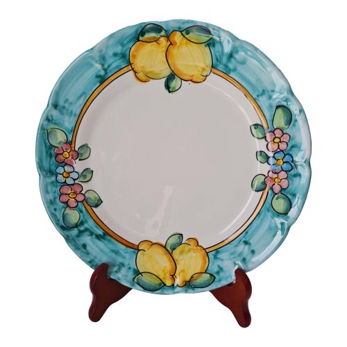 Teller. Blumen-und-Zitronen-Linie. Vietri-Keramik. Erhältlich als Speise-, Suppen-, Dessert- oder Platzteller.