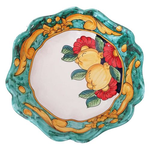 Teller. Linie Barock und Zitronen. Handbemalte Vietri-Keramik. Als Speise-, Suppen-, Dessert-/Obstteller oder Platzteller.