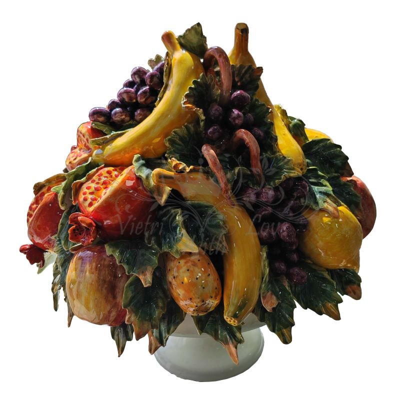 Obstkorb aus Keramik. Handbemalte Vietri-Keramik