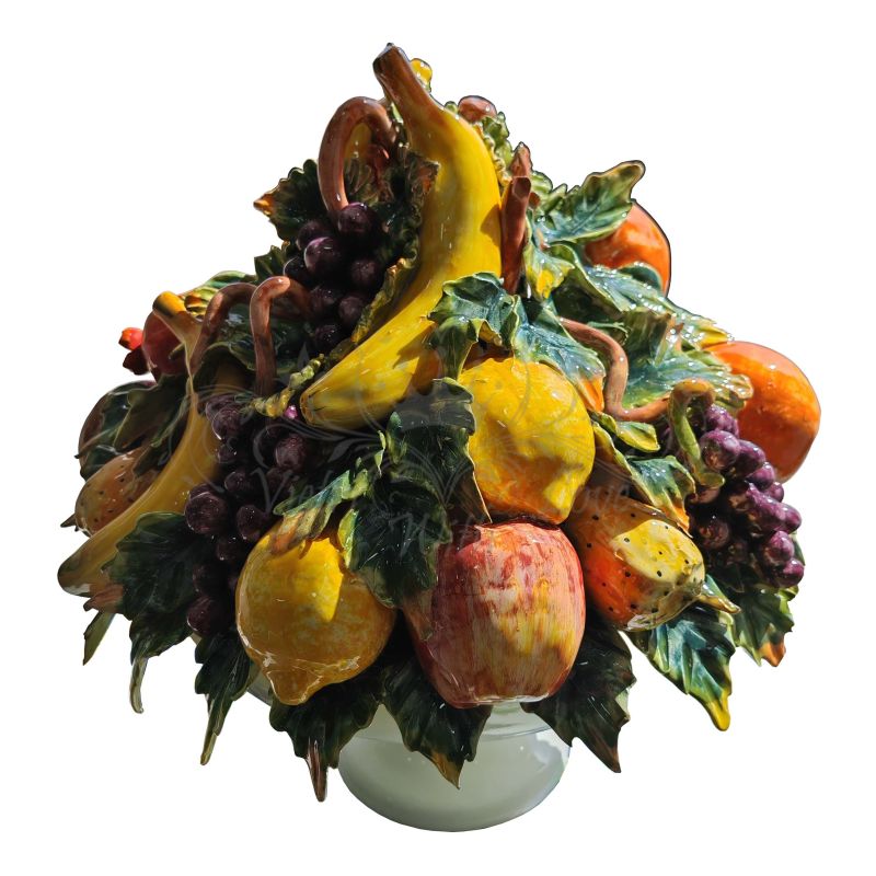 Obstkorb aus Keramik. Handbemalte Vietri-Keramik
