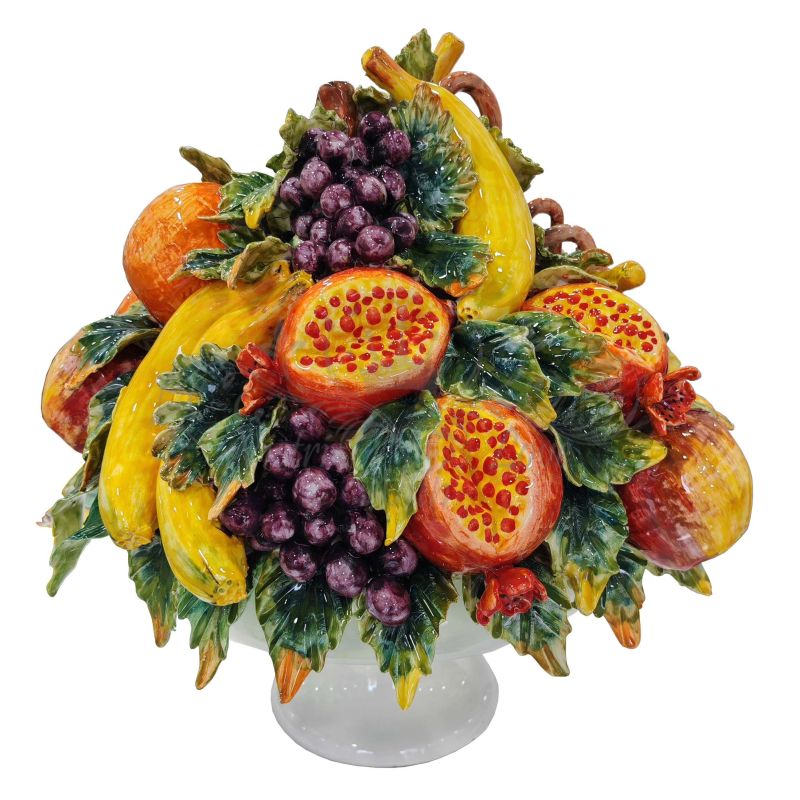 Ceramic fruit basket. Hand painted Vietri ceramics