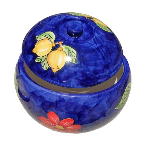 Cookie jar Lemon & Flower line. Hand-painted Vietri ceramic.