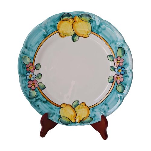 Dish, plate Flowers and Lemons. handpainted Vietri ceramic.