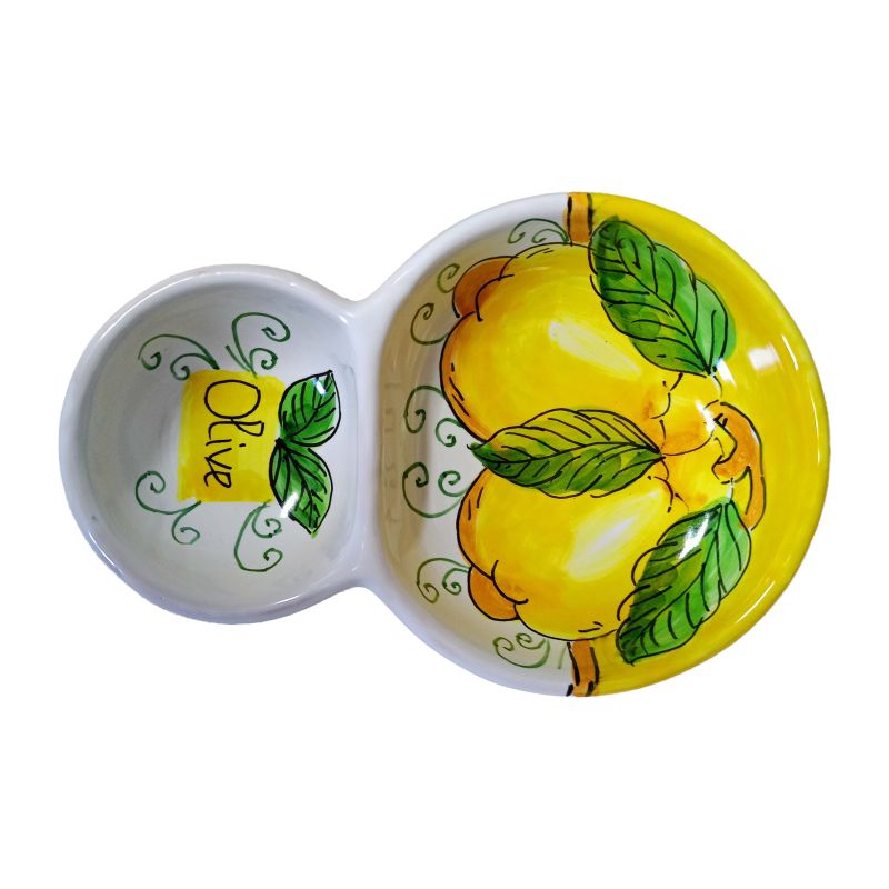 Porta olive Linea Limoni. Ceramica di Vietri...