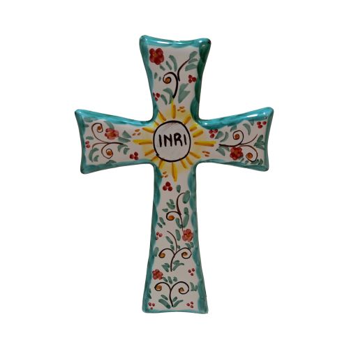 Holy Cross souvenir Flowers Line. handpainted Vietri ceramic 2