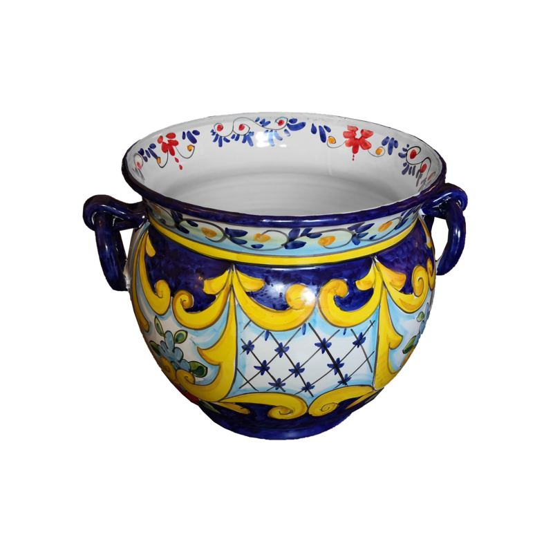 Plant holder with handles Baroque Line Blu....