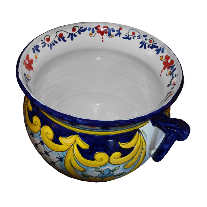 Plant holder with handles Baroque Line Blu....